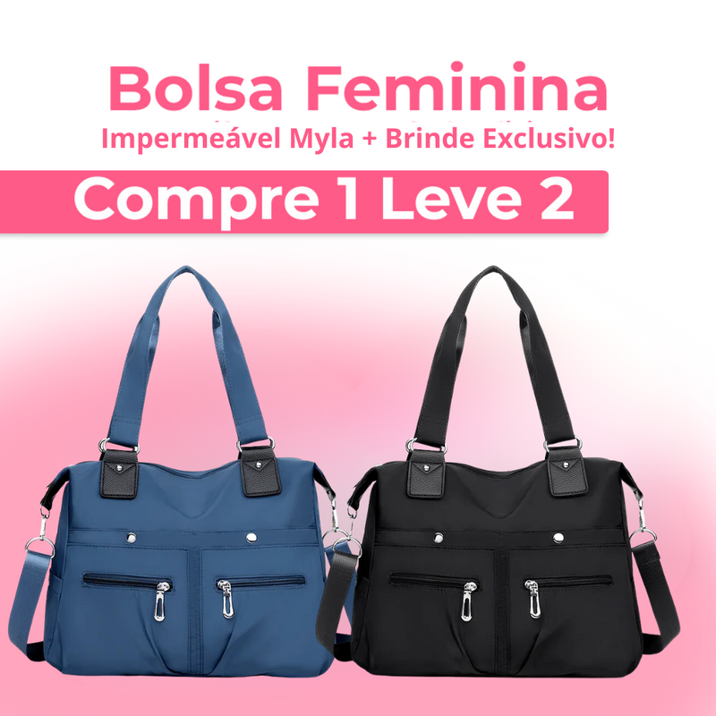 (COMPRE 1 E LEVE 2) Bolsa Feminina Impermeável Myla + Brinde Exclusivo! - Super Ofertas