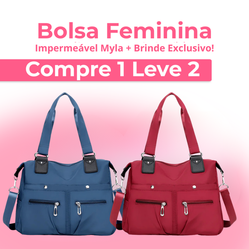 (COMPRE 1 E LEVE 2) Bolsa Feminina Impermeável Myla + Brinde Exclusivo! - Super Ofertas