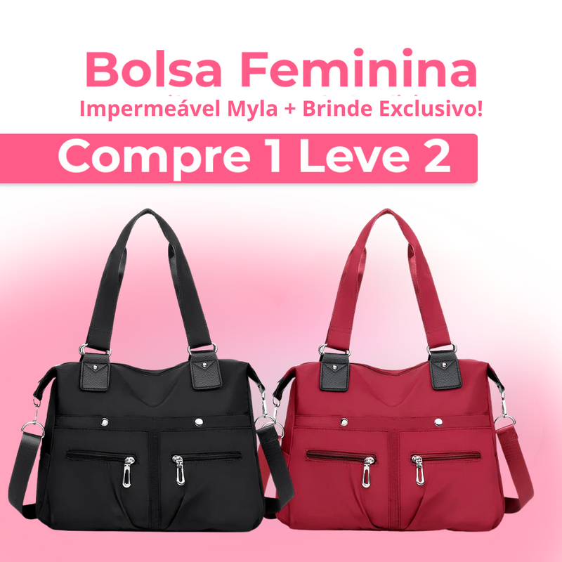 (COMPRE 1 E LEVE 2) Bolsa Feminina Impermeável Myla + Brinde Exclusivo! - Super Ofertas