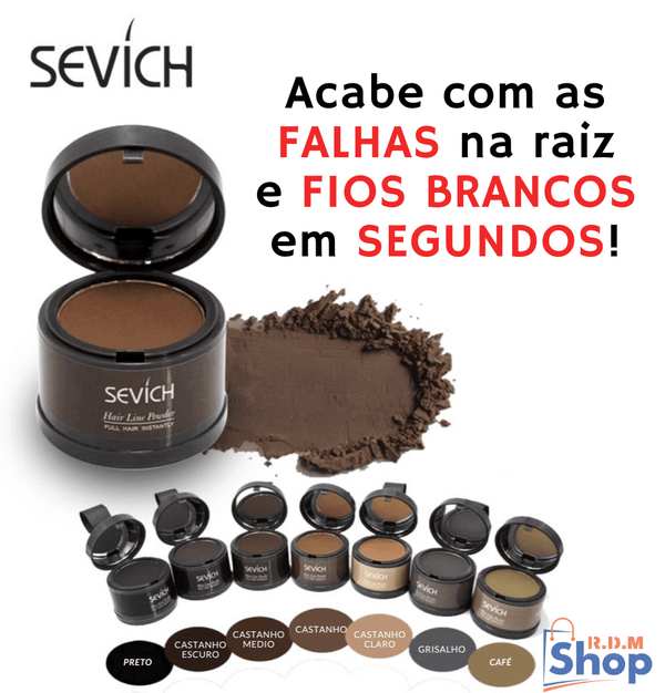 Pó Maquiagem p/ Cabelo a prova D'agua - SEVÍCH ✅ - Super Ofertas