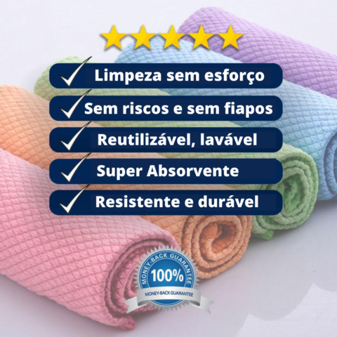 Kit Com 5 Panos NanoScale - Limpeza rápida e prática - Super Ofertas