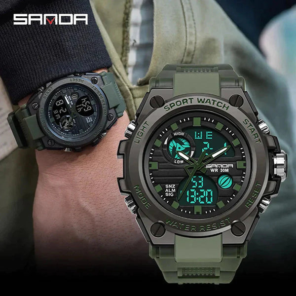 Relógio Militar Masculino SandaWatch™️ - A Prova D'água + Display LED - Super Ofertas